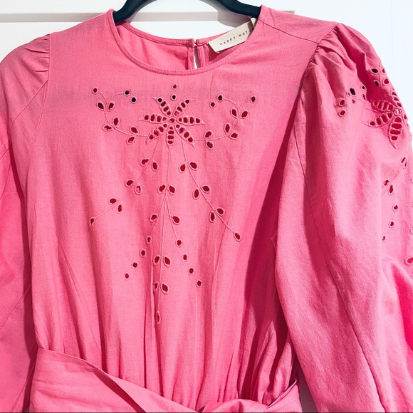 SOLD⚠️ New Happy x Nature boutique resort pink Cara jumpsuit eyelet - Picture 6 of 9